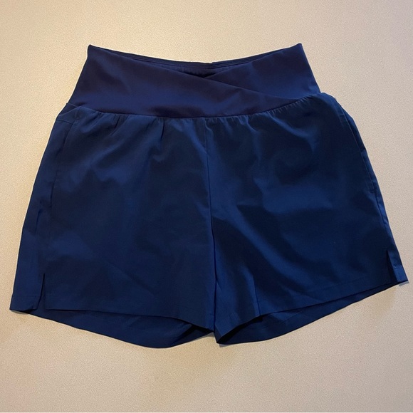 Navy Blue Running Workout Gym Yoga Shorts With Liner, Size Small NWOT - Picture 1 of 7